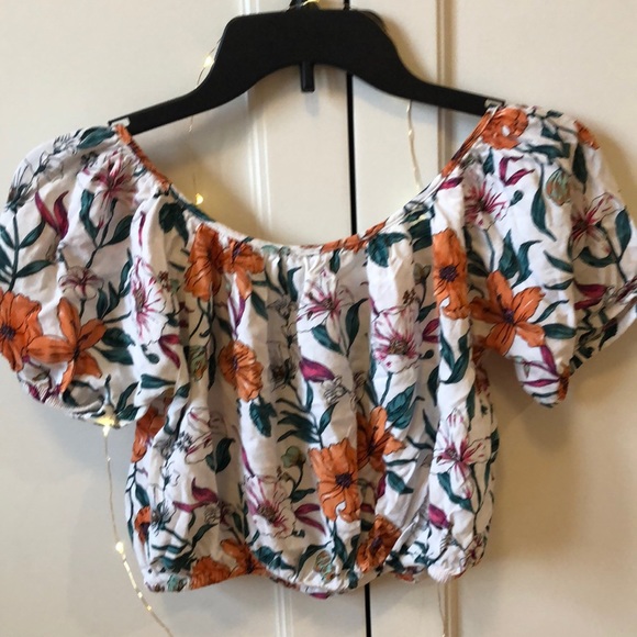 TROPICAL CROPPED BLOUSE - Picture 3 of 3